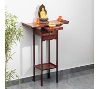 Tavolo altare in bambù con cassetto - Santuario di meditazione per soggiorno, camera da letto, ufficio e bagno - Versatile armadio Pooja dimensioni 50 cm - Decorazione buddista ideale