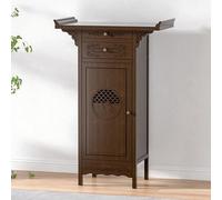 Tavolo altare in bambù, mobiletto cinese a forma di nicchia per Buddha con spazio di archiviazione, altare per preghiera e meditazione personale, per soggiorno, piccoli spazi (66 cm/26 pollici)