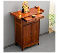 Tavolo Altare, Mobiletto Cinese con Nicchia di Buddha e Contenitore, Mobiletto Altare Buddista in Bambù, Ripiano Estraibile e Cassetto, per il Culto a Casa o al Tempio(Rose,31in/80cm)