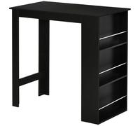 Tavolo Alto da Bar 112x57x106 cm con Mensole in Legno Nero