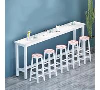 Tavolo alto da bar per cucina e esterni, bianco, 120 x 30 x 100 cm, moderno tavolo da pranzo salvaspazio dal design elegante per casa e patio