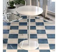 Tavolo alto da bar rotondo in metallo bianco per piccoli spazi, 40,5 cm, 48 cm, 70 cm, per cucina, sala da pranzo, scrivania per computer, tavolino in ferro battuto, tavolino da caffè