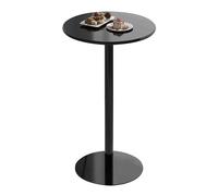 Tavolo alto rotondo da bar in metallo per cucina e sala da pranzo, tavolino da cocktail e caffè, elegante tavolino nero per soggiorno e bevande