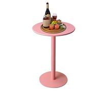 Tavolo alto rotondo da bistrot con altezza da cocktail, per bar, sala da pranzo, cucina, giardino, per esterni, tavolino in metallo per soggiorno (60 x 60 cm)