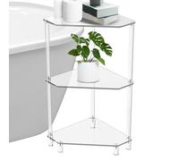 Tavolo angolare in acrilico per bagno, tavolo da esposizione angolare, tavolino in acrilico, tavolo d'accento trasparente, salvaspazio, libreria stretta, organizer angolare per soggiorno, ufficio
