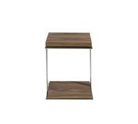 Tavolo angolare in noce e acciaio Angel Cerdà Marron 45x45x55 cm