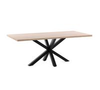 Tavolo Argo di melammina con finitura naturale e gambe in acciaio con finitura nera 200 x 100 cm