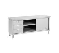 Tavolo armadiato inox - ECO - 200 x 60 cm - 600 kg - Royal Catering RCSSCB-200X60-S