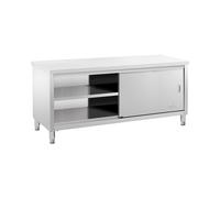 Tavolo armadiato inox - ECO - 200 x 70 cm - 600 kg - Royal Catering RCSSCB-200X70-E