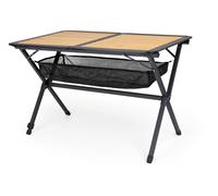 Tavolo arrotolabile berger royal in alluminio e bambù nero 110 x 70 cm