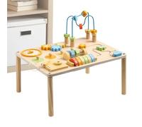 Tavolo Attività Bambini - Tavolo da Gioco - Giocattoli in Legno con Labirinto di Perline e Forme Geometriche per Bambine e Bambini
