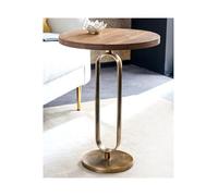 Tavolo barocco tavolino da caffè in stile barocco, rotondo, in ottone, legno di mango, anticato, stile barocco, altezza 60 cm