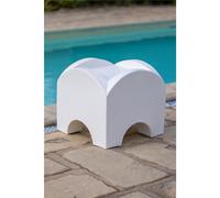 Tavolo basso In Polietilene Modello SUNSET Dimensioni 50x50x h 45 cm Per arredare al meglio uno spazio in giardino o a bordo piscina uso interno esterno colore bianco latte bianco