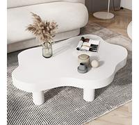 Tavolo basso irrégulière, table à thé créative en forme de nuage, table appoint ronde et épaisse, petite table en bois massif, jolie table appoint moderne avec 3 pieds pour meubles de salon
