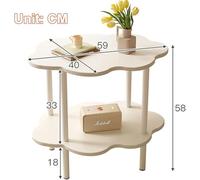 Tavolo Basso Salon Moderne comme Un Nuage Stockage Double Couche plusieurs Couleurs, Bois, pour La Maison, Le Salon, La Terrasse, Le Jardin(White,Large)