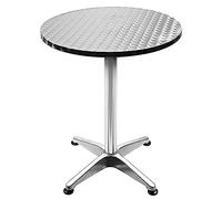 Tavolo bistrot da giardino, vassoio in acciaio inossidabile 60 x 60 cm, altezza 70/110 cm, per interni ed esterni, resistente alle intemperie, tavolo da bar, mangia in piedi ricevimento ( (70/110)*60