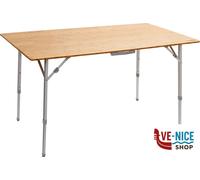 BRUNNER Tavolo Pieghevole per Esterni, da Picnic, da Campeggio, Giardino, terrazzo - in Alluminio, con Elegante ripiano in bambù - CAMPERKING S - Rettangolare, Robusto con Portata Fino a 30 kg