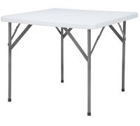Tavolo Catering Quadrato Pieghevole 88x88x74 cm Bianco