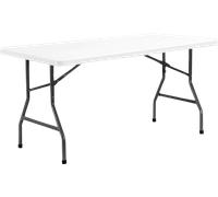 Tavolo catering rettangolare top intero, cm. 198x90x74, bianco