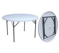 Giardini del Re Tavolo Pieghevole Rotondo 122 in Acciaio e Polietilene colore Bianco - HDPE 122
