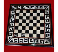 Tavolo centrale con motivo a scacchi, tavolino quadrato in marmo per corridoio e soggiorno, tavolino vintage in marmo per aggiungere un look reale al tuo stile di vita, 76 x 76 cm