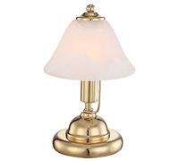 Ottone Notte Tavolo Lampada Ospiti Dormire Camera Alabatro Vetro Toccare Lettura