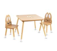 Tavolo con 2 Sedie per Bambini Moni Toys Cute Bunny in Legno