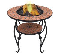 AX Braciere Fuoco Attizzatoio Acciaio Cortile Terracotta 68x68x60cm Patio 46723