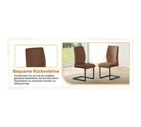 Tavolo con mensola multifunzionale e sedie marroni in tessuto tecnico compatto e versatile per soggiorno e cucina 160x90x76 cm