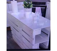 Tavolo con Pallet Bancali EPAL arredamento 120x50 bianco o colorato piano chiuso