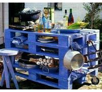 Tavolo con Pallet Bancali EPAL arredamento 120x80 bianco o colorato con ruote