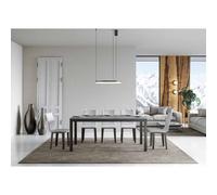 Tavolo con piano Cemento e telaio Antracite Allungabile a 284 EVERYDAY Evolution