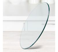Tavolo Con Superficie Trasparente Rotonda, Piano In Vetro Temperato Rotondo, Con Bordo Lucidato A Matita, For La Protezione Dei Mobili(42CM(16.5IN))