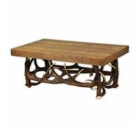 Tavolo con vere corna di cervo. 105x65cm x H 45cm - 116635