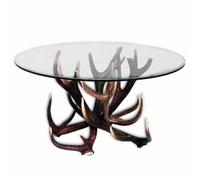 Tavolo con vere corna di cervo. 110x70cm x H 55cm - 116610