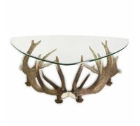 Tavolo con vere corna di cervo. 95x95cm x H 45cm - 1166222