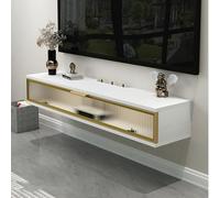 Tavolo console galleggiante per TV, mobile portaoggetti da parete per TV, centro intrattenimento, grande supporto per TV galleggiante per casa e hotel