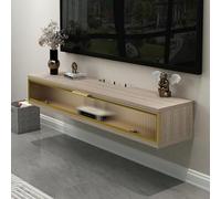 Tavolo console galleggiante per TV, mobile portaoggetti da parete per TV, centro intrattenimento, grande supporto per TV galleggiante per casa e hotel
