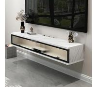 Tavolo console galleggiante per TV, mobile portaoggetti da parete per TV, centro intrattenimento, grande supporto per TV galleggiante per casa e hotel