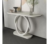 Tavolo Console Moderno per Divano con Gambe in Metallo Geometriche Tavolo Console in Ferro Contemporaneo Contro Il Muro Mobile Lungo per Corridoio Dell'Hotel(White,120*35*85CM/47.2*13.8*33.5IN)