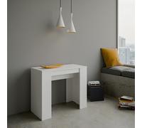 Itamoby Basic - Consolle Allungabile, Pannelli di nobilitato, Bianco Frassino, 90 x 48 x 77 cm