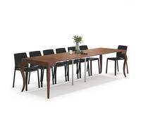 Tavolo Consolle Allungabile, Classico, 45(310)x80 cm, Noce Canaletto