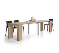 Tavolo Consolle Allungabile con Porta Allunghe Evolution, 45(305)x80, Rovere Naturale