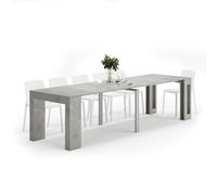 Tavolo Consolle Allungabile con porta prolunghe Easy, 45(305)x 90 cm, Grigio Cemento