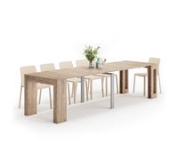 Tavolo Consolle Allungabile con porta prolunghe Easy,45(305)x 90 cm, Quercia