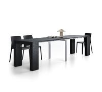 Tavolo Consolle Allungabile Evolution, 45(305)x80, Nero Cemento