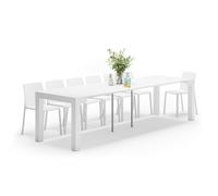 Tavolo Consolle Allungabile First, 45(310)x90 cm, Bianco Lucido