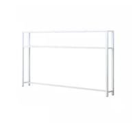 Tavolo consolle Bianco a Doppio Strato, Moderno Tavolo da Ingresso, Elegante tavolino Laterale, Tavolo da Divano per Soggiorno, Doppio ripiano per Camera da Letto. Dimens