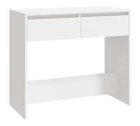 Tavolo consolle con 2 cassetti, bianco 89x41x76,5 cm | Robusta struttura in acciaio per ingresso, ripiano per deco, sotto specchio
