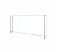 Tavolo consolle con doppio ripiano per soggiorno, divano dietro il letto, bianco, 160 x 15 x 75 cm, tavolino da ingresso, tavolino moderno e funzionale